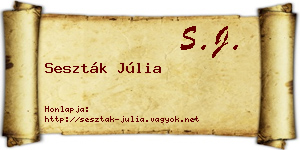 Seszták Júlia névjegykártya